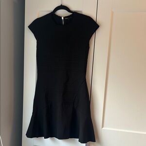 Maje Black Cap Sleeve Mini Dress